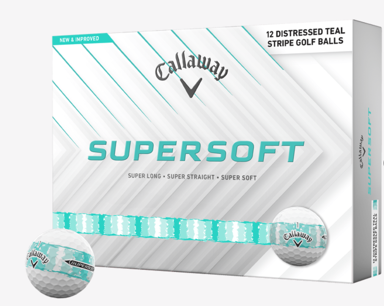 Callaway Supersoft Distressed Teal Stripe Golf Balls