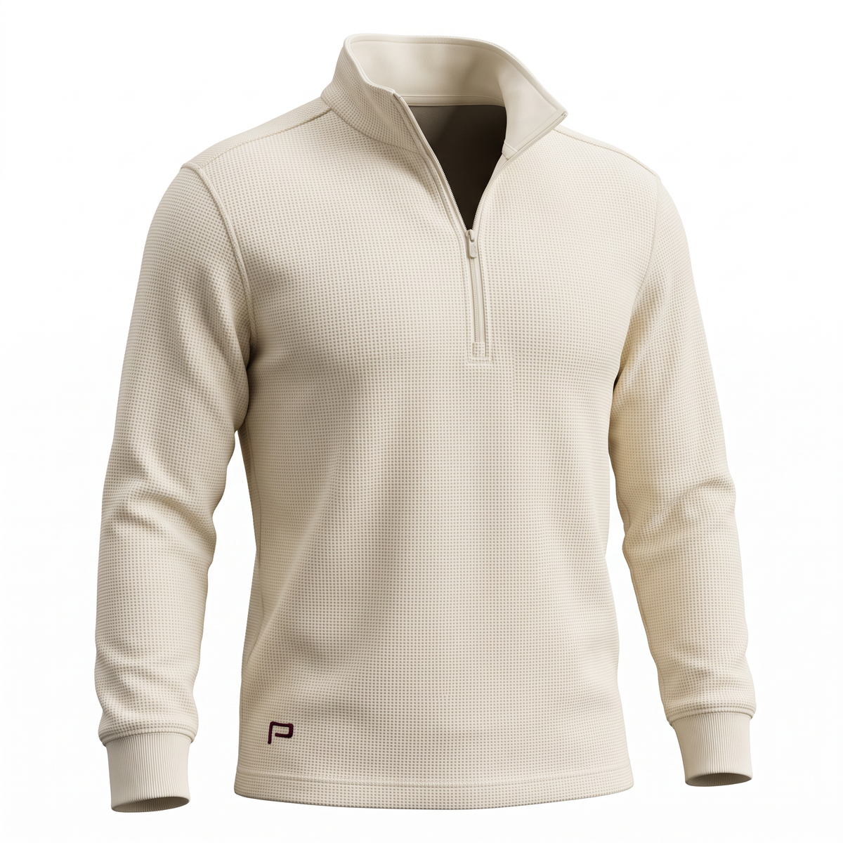 Waffle Quarter Zip Cream