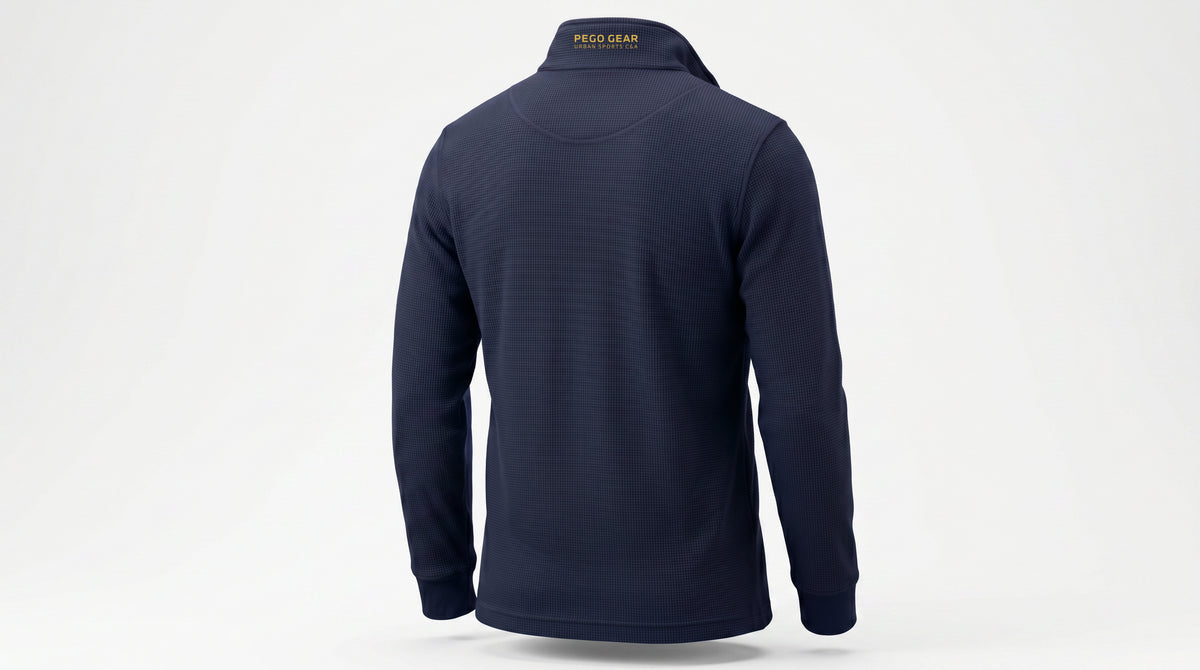 Waffle Quarter Zip Navy