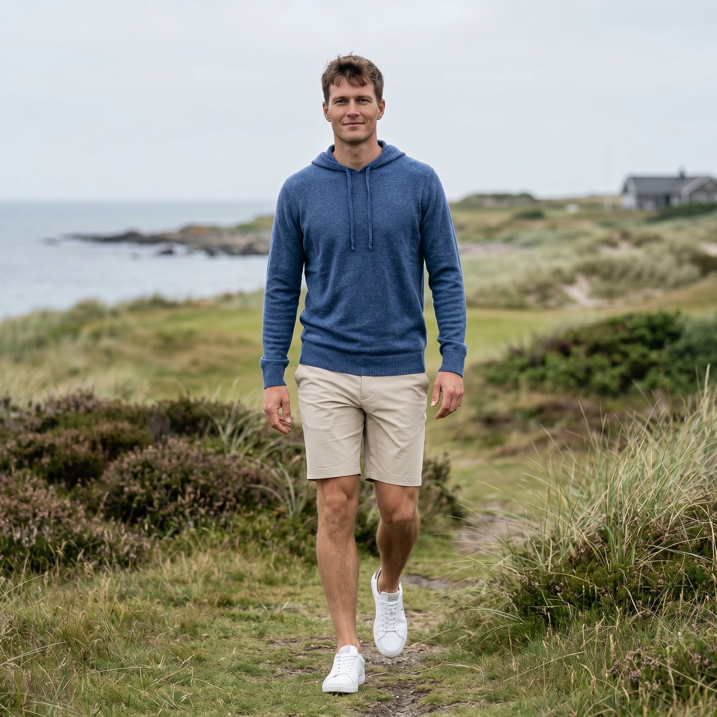 Cashmere Hoodie Heather Blue
