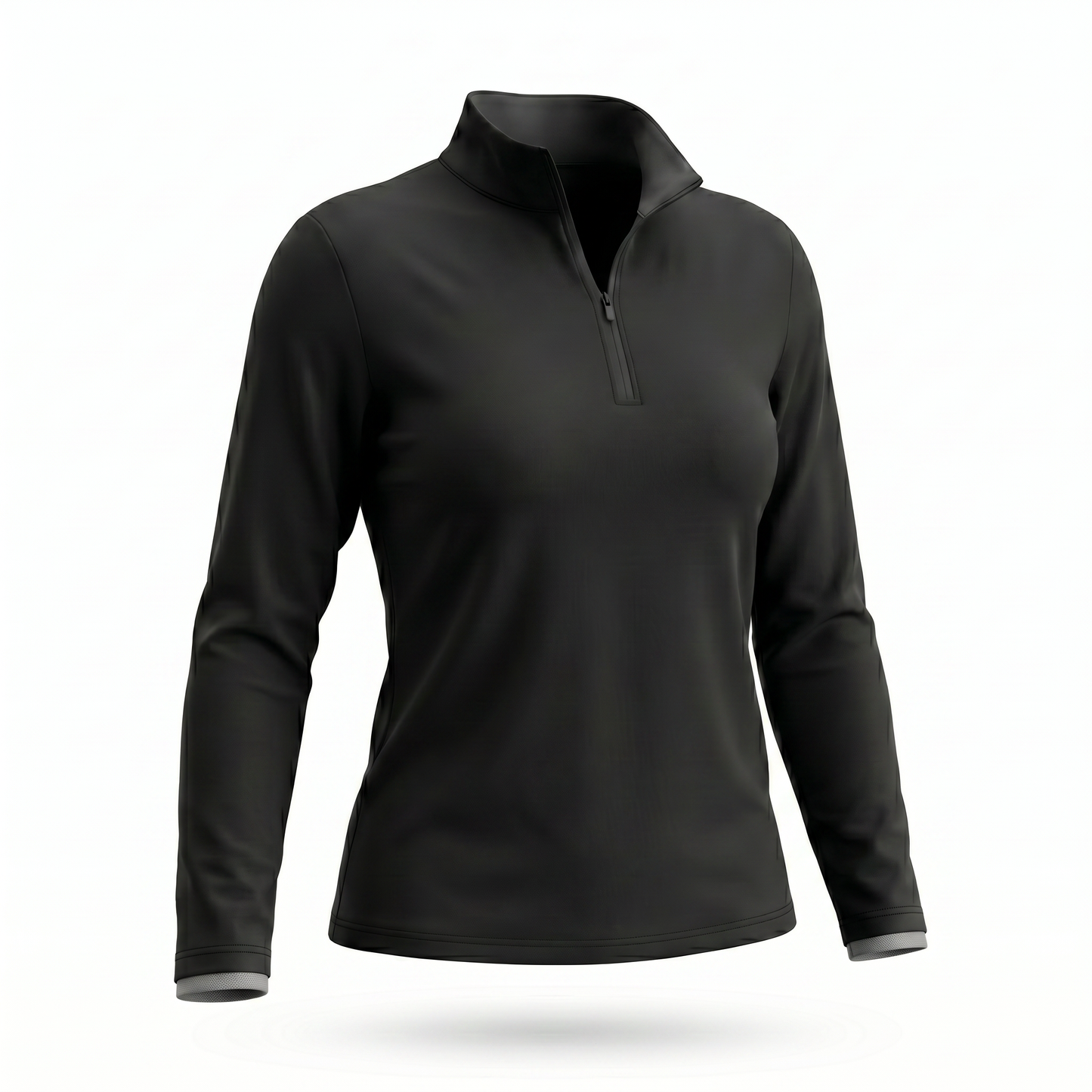 Women's Long Sleeve Quarter Zip Shirt Black