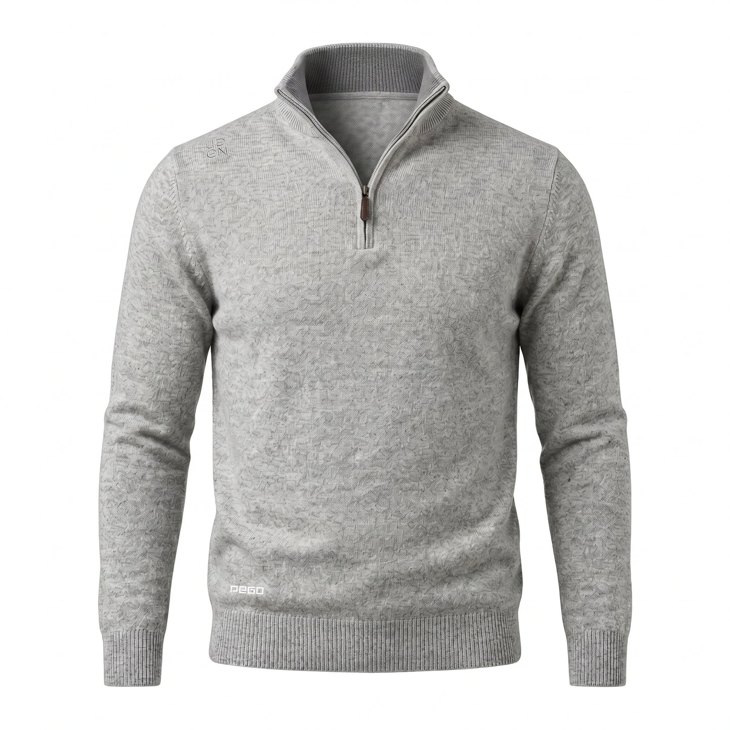 Cashmere Quarter Zip Sweater Grey