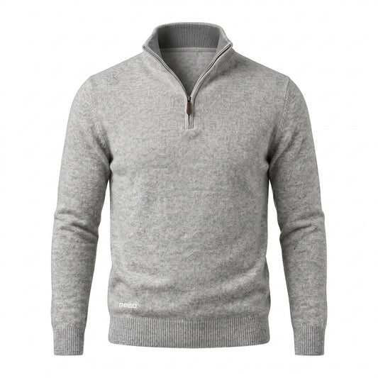 Cashmere Quarter Zip Sweater Grey