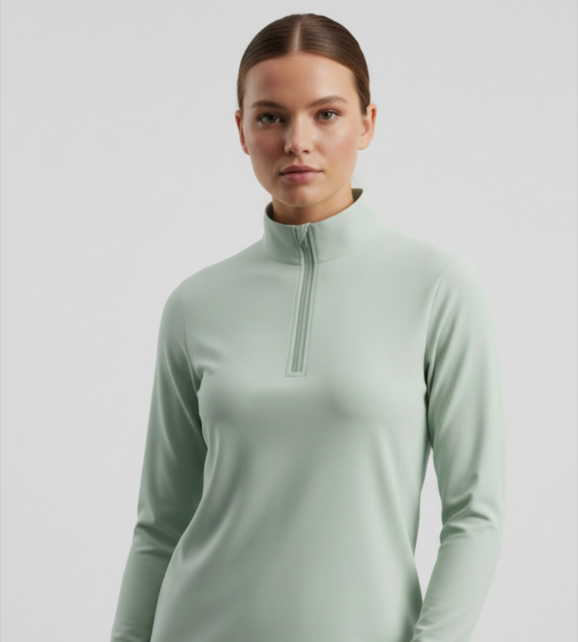 Women's Long Sleeve Quarter Zip Shirt Mint