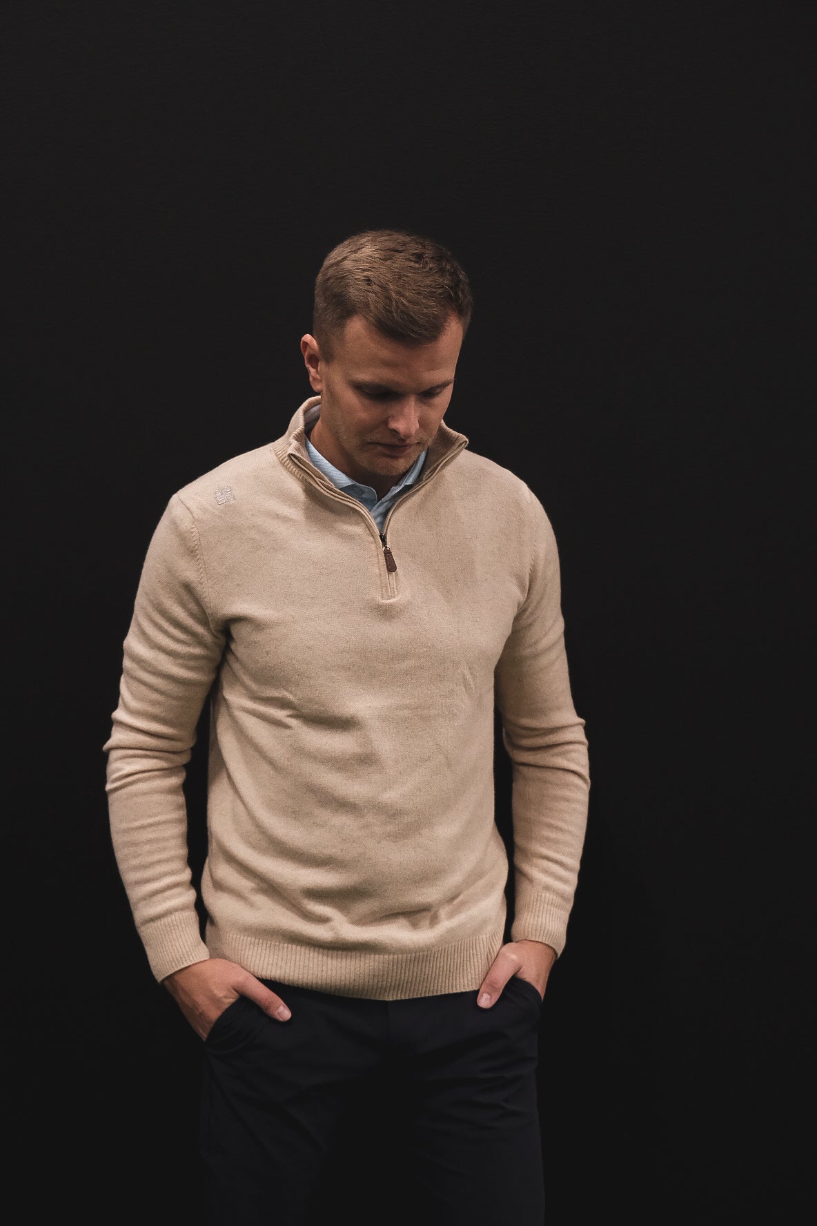 Cashmere Quarter Zip Sweater