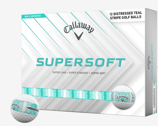 Callaway Supersoft Distressed Teal Stripe Golf Balls